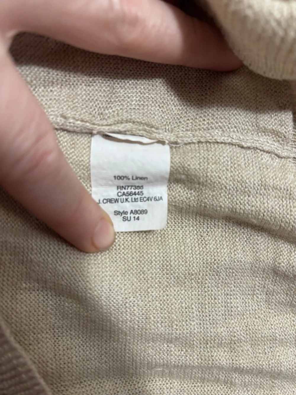 J. Crew Neutral Linen Crewneck Sweater